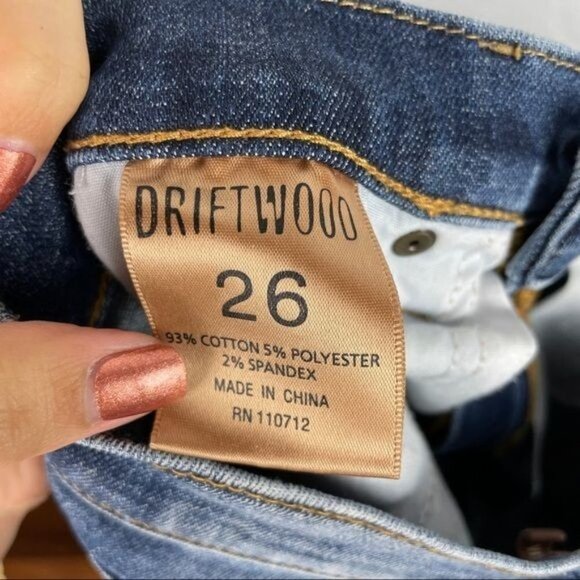 Driftwood Amelia Skraight Crop Classic Fit Frayed Step Hem Ankle Length Jeans 26 - Picture 8 of 8